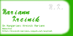 mariann kreinik business card